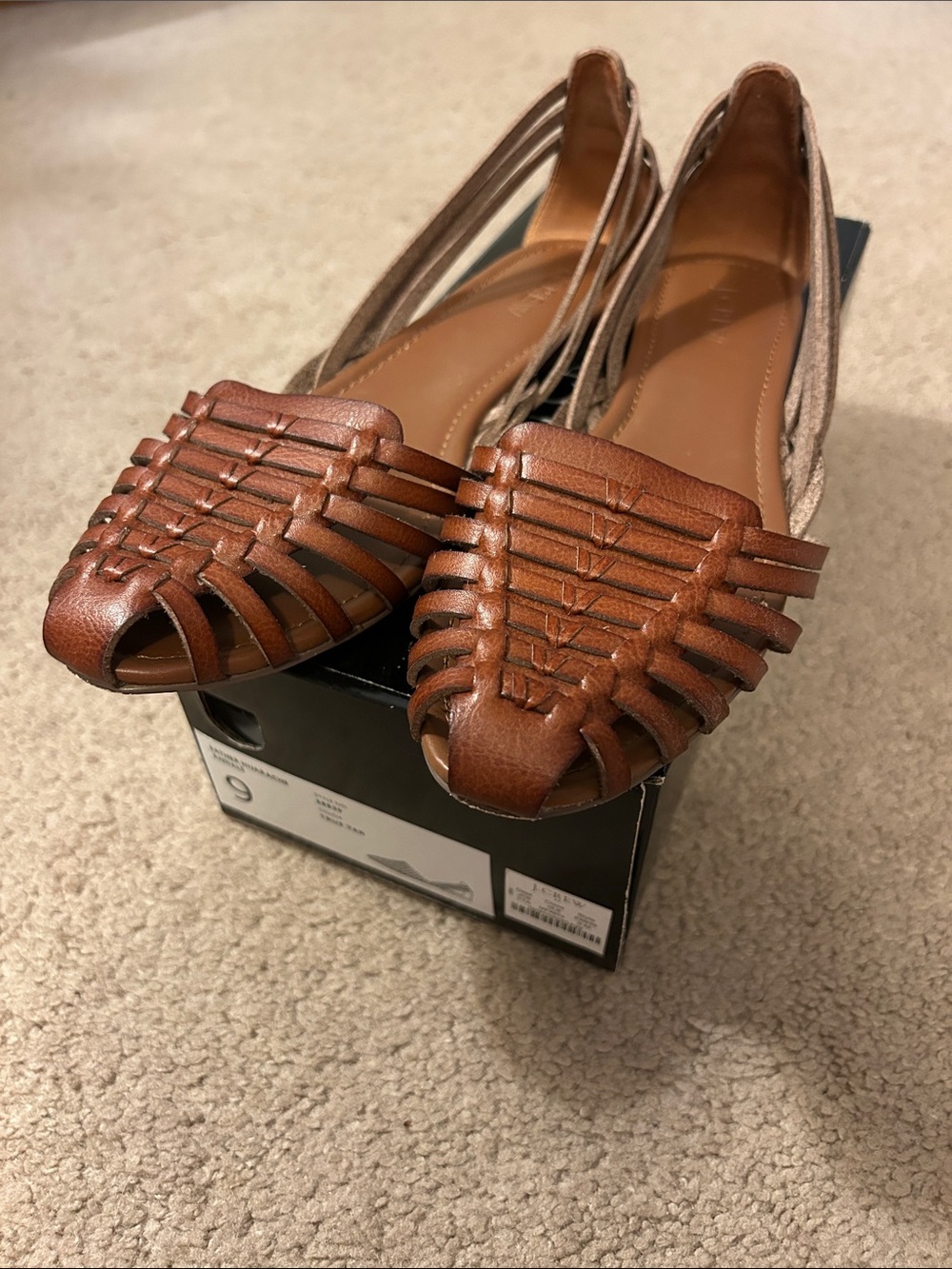 J. Crew Women’s Cognac Woven Leather Flats